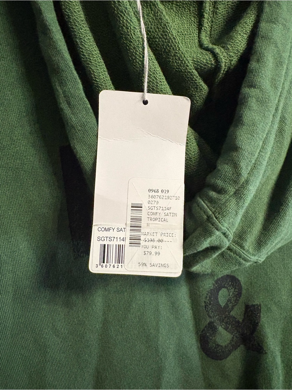 NWT Green "Rock & Roll" Hoodie - Picture 3 of 3